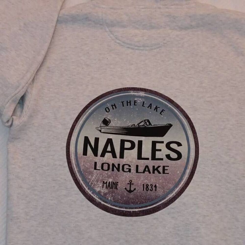 Blue 84 Naples Long Lake Hoodie  Size Medium  PTP 22" Length 27" Color Grey  55%